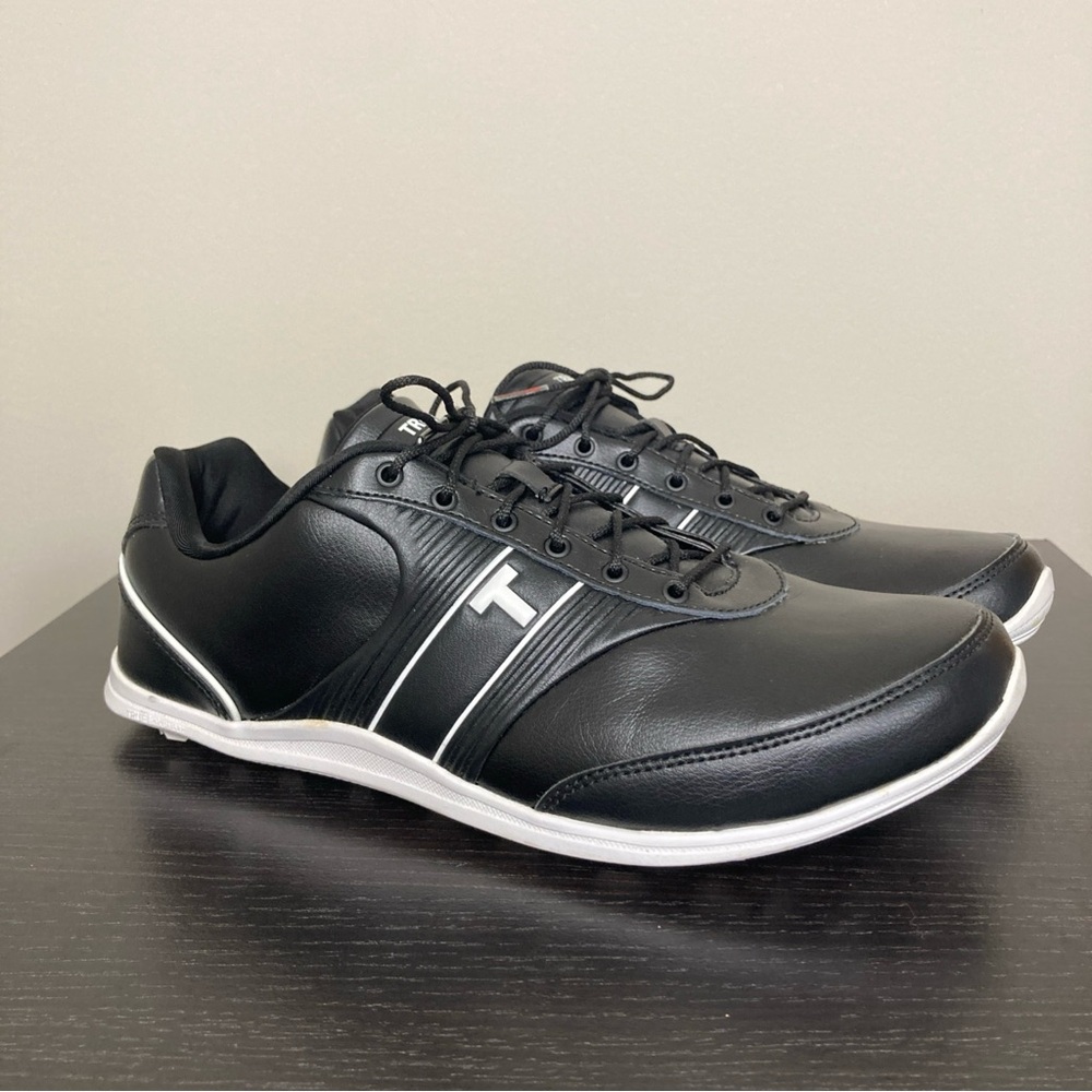 TRUE Linkswear True Motion Leather‎ Spikeless Golf Shoes in Black - Mens Size 9